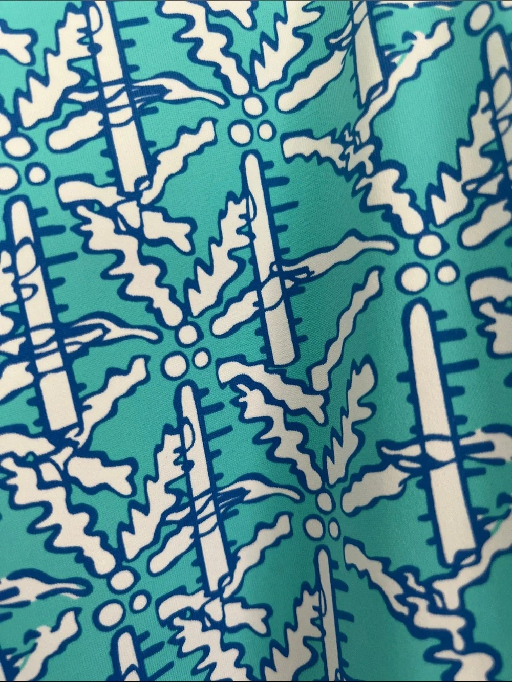 Lulu-B Turquoise, Cornflower Blue & White Patterned Midi Dress - Picture 5 of 7